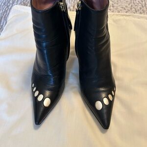 Moschino Black and White Ankle Boots